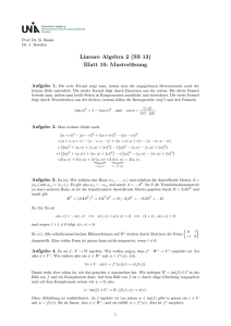 Lineare Algebra 2 (SS 13) Blatt 10: Musterlösung