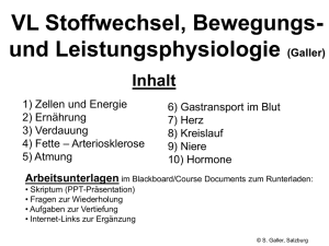 VL Stoffwechsel, Bewegungs- und Leistungsphysiologie (Galler)