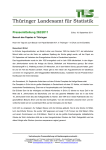 Besuch des Papstes in Thüringen - Thüringer Landesamt für Statistik