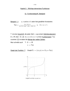 Kapitel 2 : Wichtige elementare Funktionen §1 Funktionsbegriff