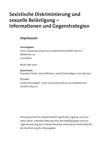 Sexistische Diskriminierung und sexuelle Belästigung