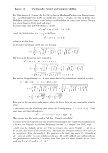 Klasse 11 Cardanische Formel und komplexe Zahlen Für