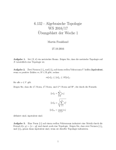 6.132 - Algebraische Topologie WS 2016/17 ¨Ubungsblatt der