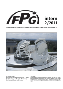 FPGintern 2/2011 - Förderkreis Planetarium Göttingen