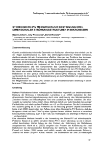 STEREO-MICRO-PIV MESSUNGEN ZUR BESTIMMUNG DREI