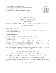 Diskrete Mathematik 1 - CITS - Ruhr