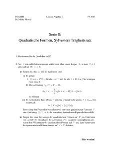 Serie 8: Quadratische Formen, Sylvesters Trägheitssatz