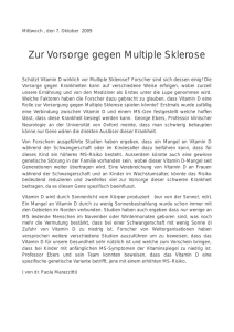 Zur Vorsorge gegen Multiple Sklerose