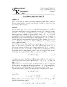 Beispiellösungen zu Blatt 9 - Mathematik an der Universität Göttingen