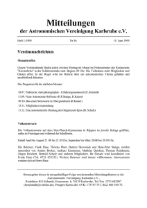 Mitteilungen - Astronomische Vereinigung Karlsruhe