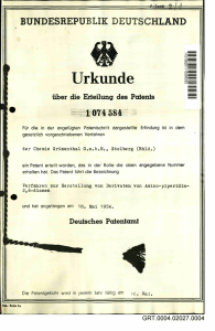 Patent Thalidomid Grünenthal
