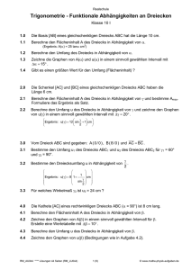 Trigonometrie - Funktionale Abhängigkeiten an Dreiecken