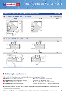 Modellvarianten und Preise 2017/2018