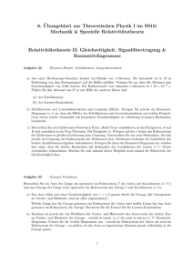 8. ¨Ubungsblatt zur Theoretischen Physik I im SS16: Mechanik