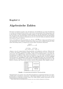 Algebraische Zahlen - Informatik Uni Leipzig