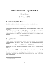 Der komplexe Logarithmus