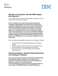 Big Data und Analytics: Aktuelle IBM Projekte – eine Übersicht