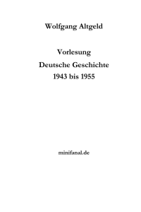 Wolfgang Altgeld Vorlesung Deutsche Geschichte 1943 bis 1955