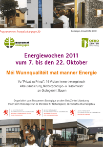 Energiewochen 2011 vum 7. bis den 22. Oktober