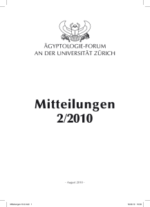Mitteilungen 2/2010 - Ägyptologie