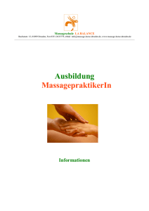 Ausbildung MassagepraktikerIn