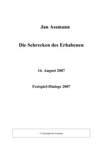 Jan Assmann Die Schrecken des Erhabenen