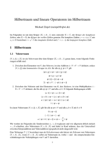 Hilbertraum und lineare Operatoren im Hilbertraum