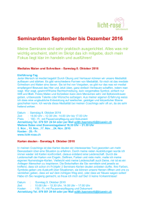 Seminardaten September bis Dezember 2016 - licht