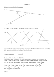Lösungen I.1 a) Punkte, Strecken, Geraden, Längenmaße 1) 2) C