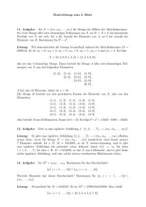 Musterlösung zum 2. Blatt 11. Aufgabe: Sei X = {m 1,m2,...,m7} die