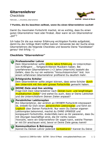 Checkliste "Gitarrenlehrer"