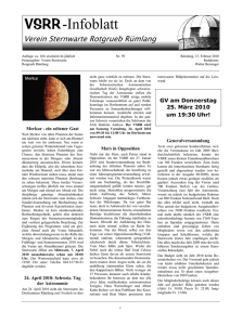 Infoblatt Nr. 59 - Sternwarte Rotgrueb Rümlang