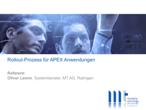 Rollout-Prozess für APEX Anwendungen