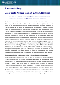 Jeder dritte Anleger reagiert auf Schuldenkrise