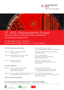 37. KISS: Multiresistente Erreger - Schweizerische Gesellschaft für
