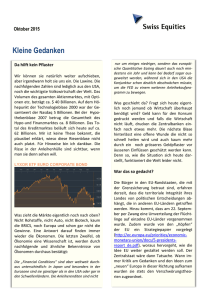 Kleine Gedanken - SE Swiss Equities AG
