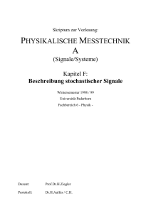 Vorlesung Physikalische Meßtechnik A (WS 98/99)