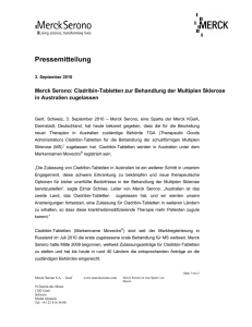 Cladribine Tablets Approval Australia Press Release German Final