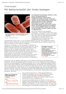 Mit Bakterienbefall den Krebs besiegen - GenoMik