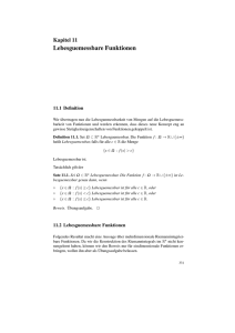 Kapitel 11: Lebesguemessbare Funktionen