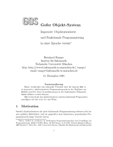 Gofer Objekt-System - Software and Systems Engineering