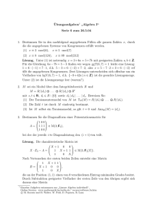 ¨Ubungsaufgaben1 ” Algebra I“ Serie 6 zum 26.5.04 1. Bestimmen