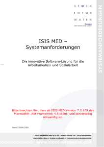 Systemanforderungen ISIS MED (Inkl. ISIS Crypt)