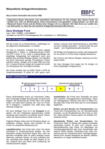 Wesentliche Anlegerinformationen Zeus Strategie Fund