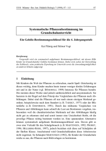 Systematische Pflanzenbestimmung im Grundschulunterricht