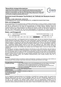 Wesentliche Anlegerinformationen Deutsche Invest II European Top