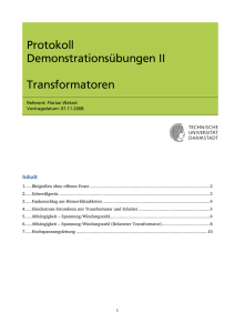 Protokoll Demonstrationsübungen II Transformatoren