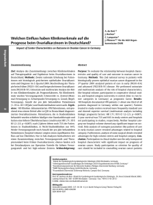 Welchen Einfluss haben Klinikmerkmale auf die Prognose beim