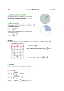 MTG Grundwissen Mathematik 10. Klasse 1 Der Kreis und der