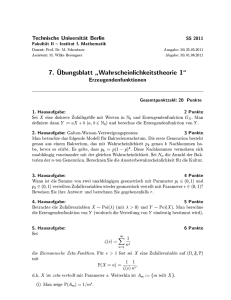 7. Ubungsblatt"Wahrscheinlichkeitstheorie 1 - TU Berlin